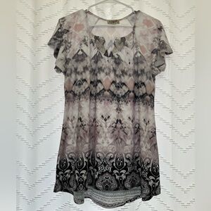 ONE WORLD Women's Blouse in Black, Gray, and Pink